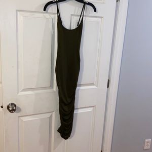 Stretch olive green dress